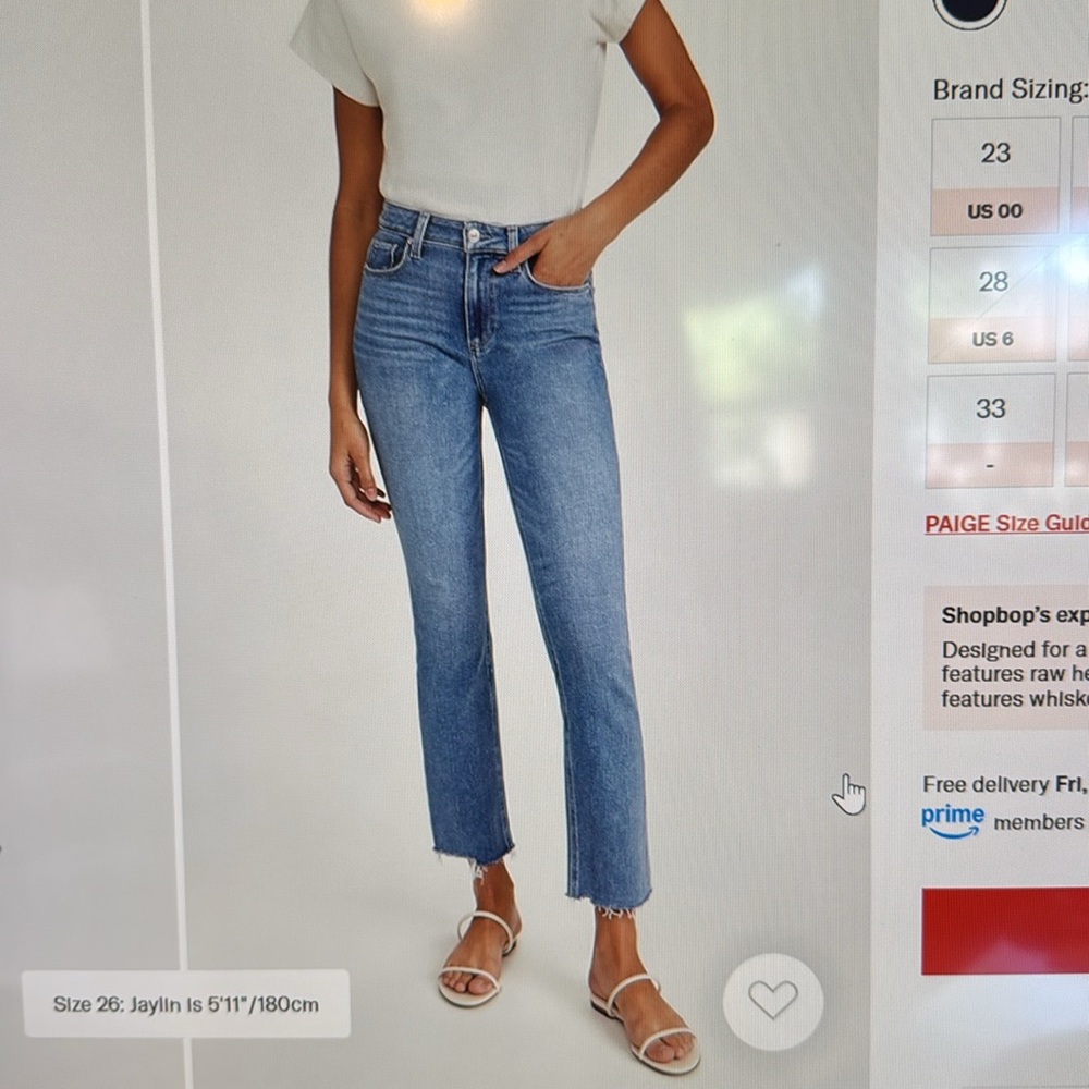 Paige Cindy Straight leg Jean sz 25